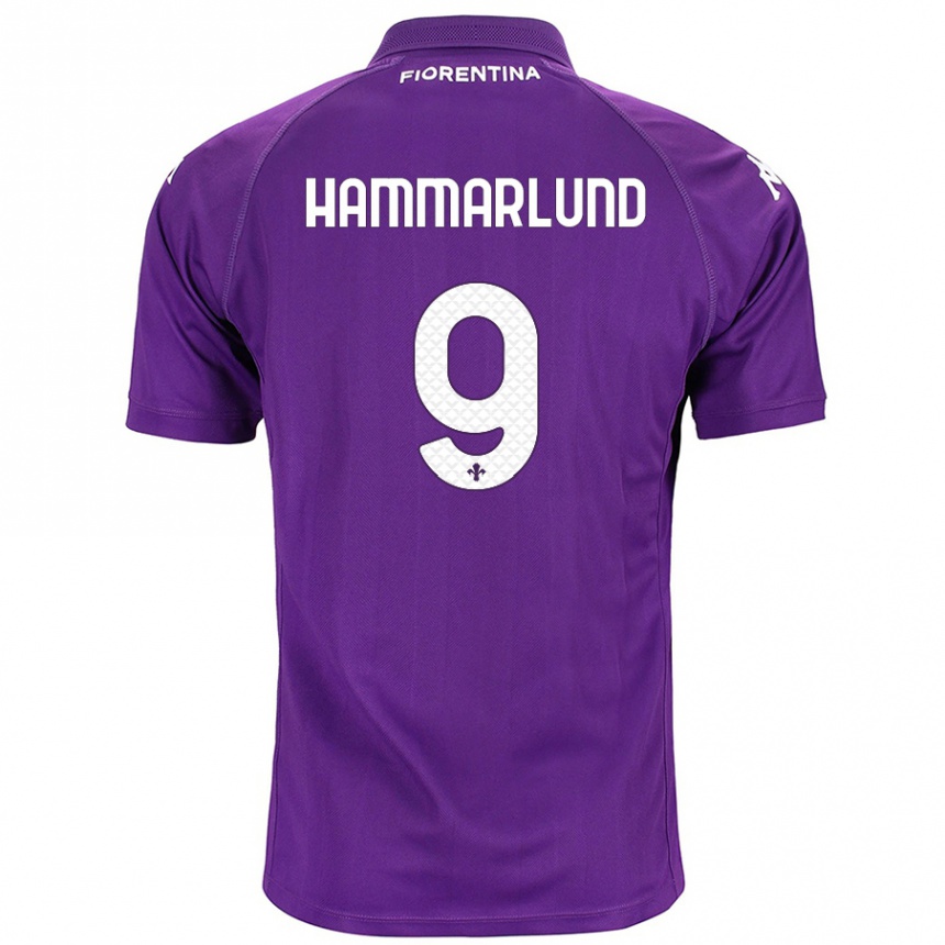 Kinder Fußball Pauline Hammarlund #9 Violett Heimtrikot Trikot 2024/25 T-Shirt Luxemburg