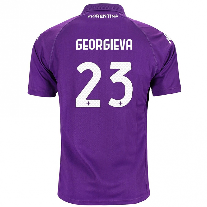 Kinder Fußball Marina Georgieva #23 Violett Heimtrikot Trikot 2024/25 T-Shirt Luxemburg