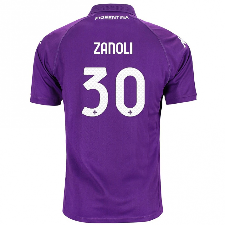 Kinder Fußball Martina Zanoli #30 Violett Heimtrikot Trikot 2024/25 T-Shirt Luxemburg