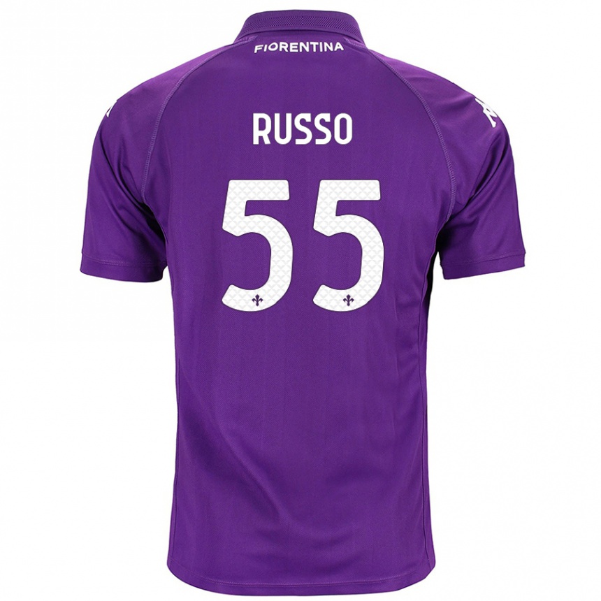 Kinder Fußball Federica Russo #55 Violett Heimtrikot Trikot 2024/25 T-Shirt Luxemburg