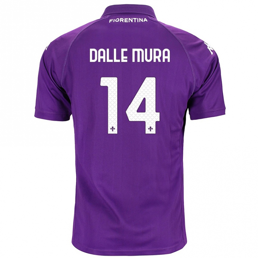 Kinder Fußball Christian Dalle Mura #14 Violett Heimtrikot Trikot 2024/25 T-Shirt Luxemburg