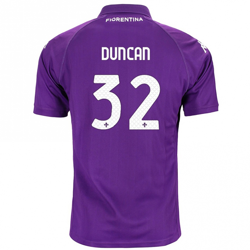 Kinder Fußball Alfred Duncan #32 Violett Heimtrikot Trikot 2024/25 T-Shirt Luxemburg