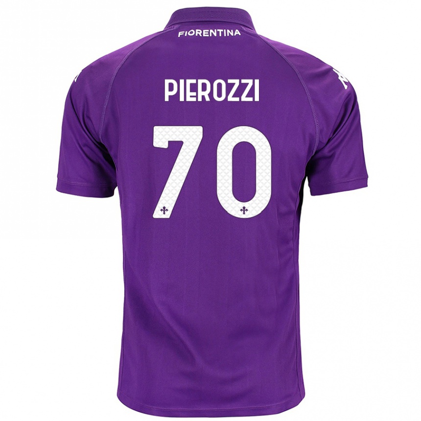 Kinder Fußball Niccolò Pierozzi #70 Violett Heimtrikot Trikot 2024/25 T-Shirt Luxemburg