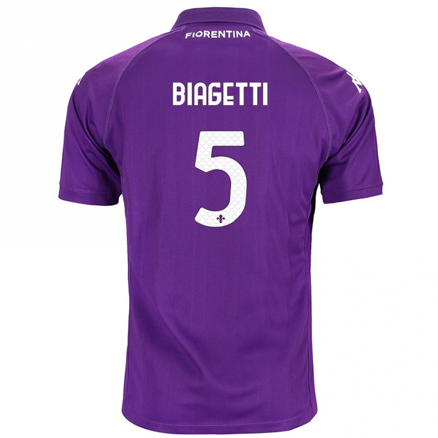 Kinder Fußball Christian Biagetti #5 Violett Heimtrikot Trikot 2024/25 T-Shirt Luxemburg