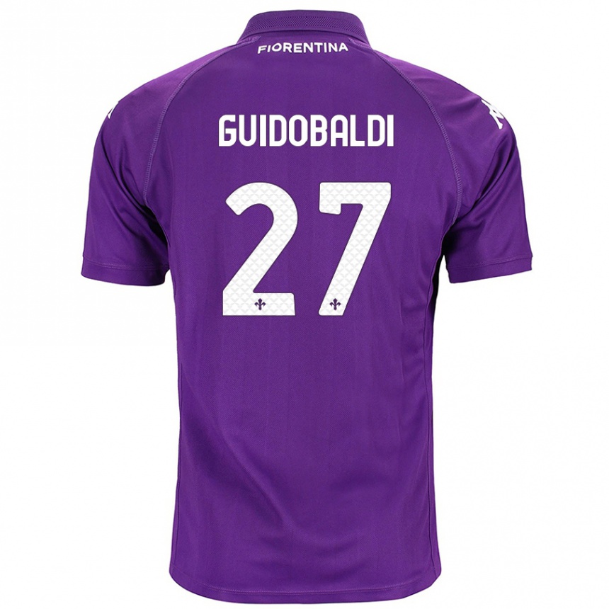 Kinder Fußball Filippo Guidobaldi #27 Violett Heimtrikot Trikot 2024/25 T-Shirt Luxemburg