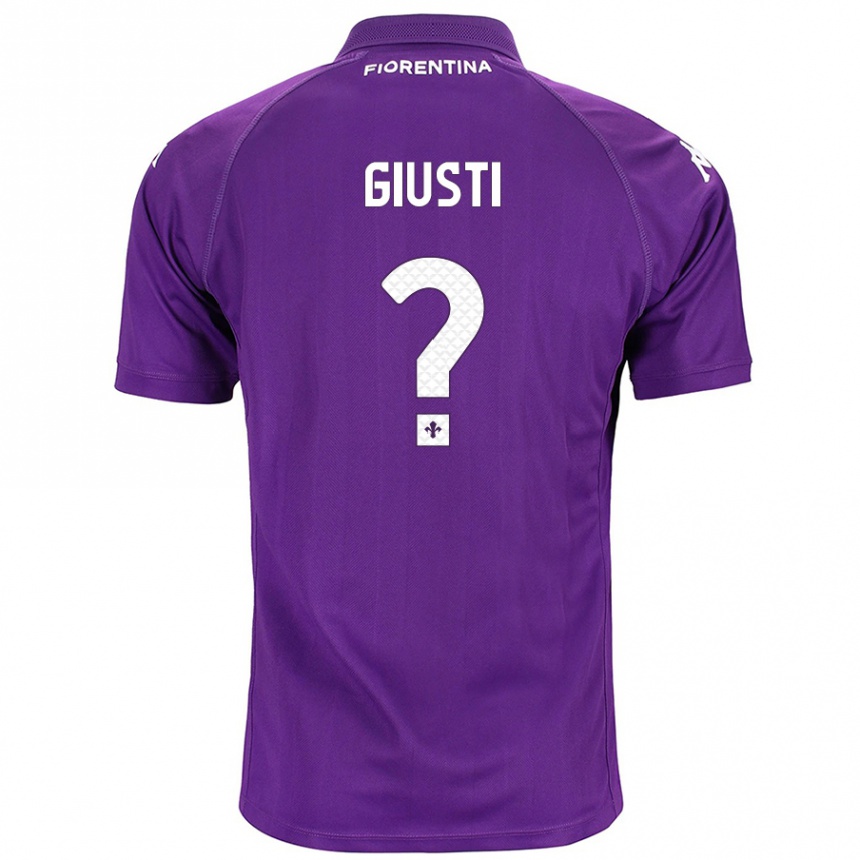 Kinder Fußball Edoardo Giusti #0 Violett Heimtrikot Trikot 2024/25 T-Shirt Luxemburg