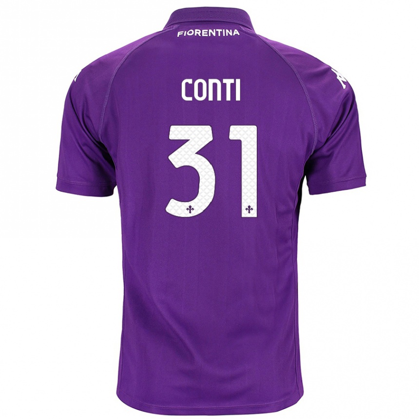 Kinder Fußball Gabriele Conti #31 Violett Heimtrikot Trikot 2024/25 T-Shirt Luxemburg