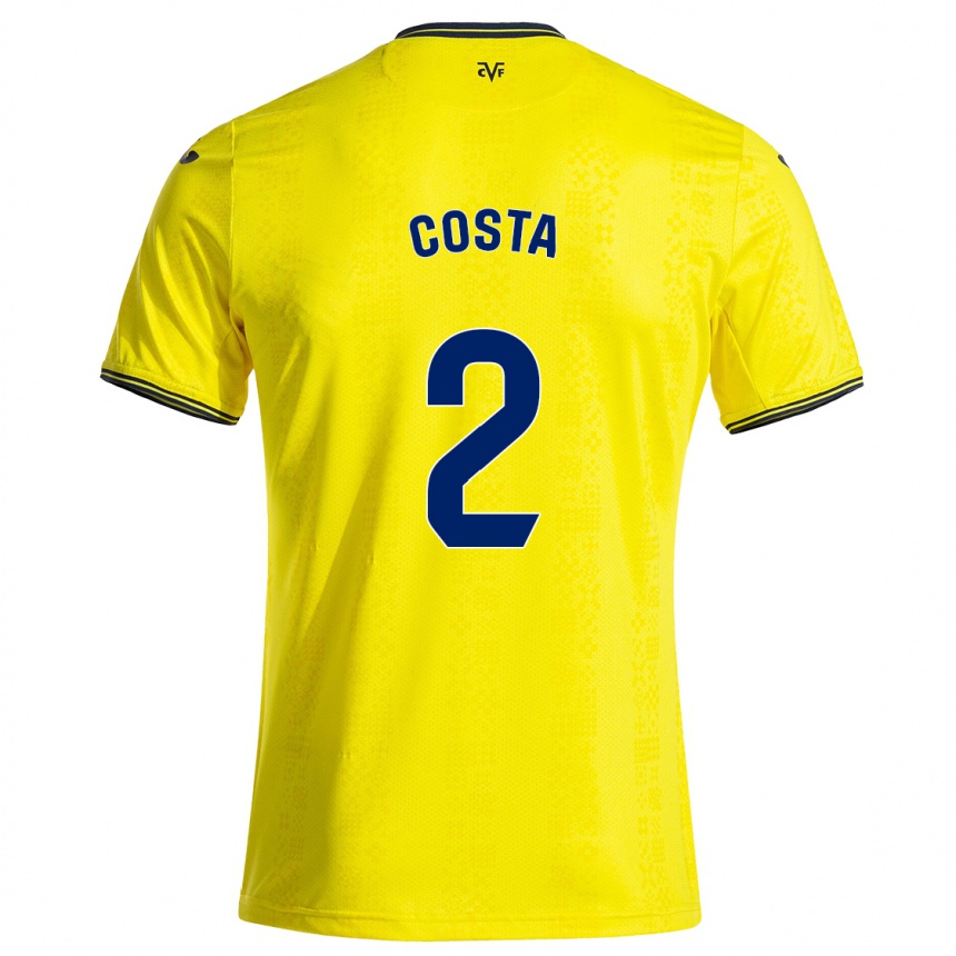 Kinder Fußball Logan Costa #2 Gelb Schwarz Heimtrikot Trikot 2024/25 T-Shirt Luxemburg