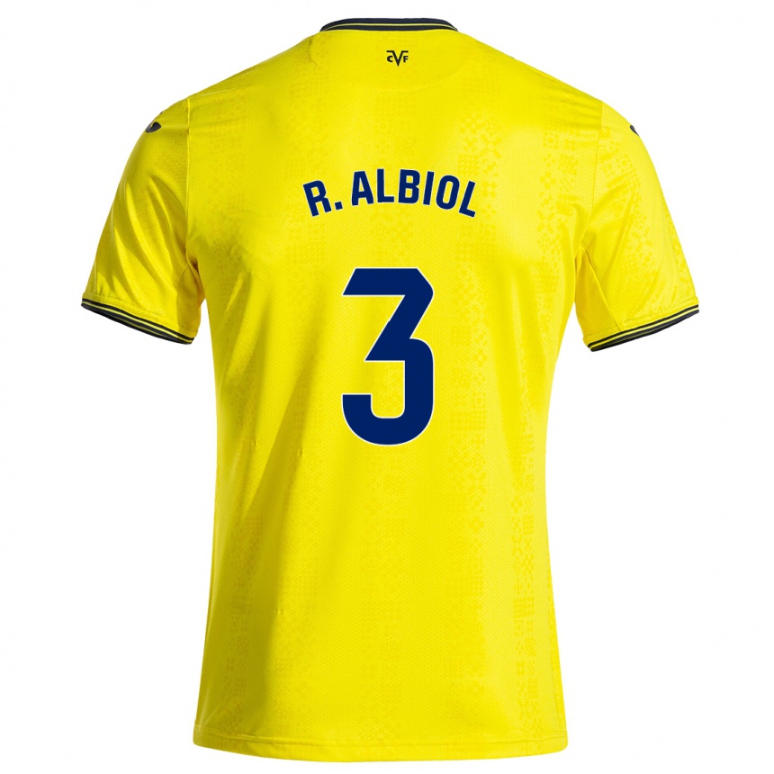 Kinder Fußball Raúl Albiol #3 Gelb Schwarz Heimtrikot Trikot 2024/25 T-Shirt Luxemburg