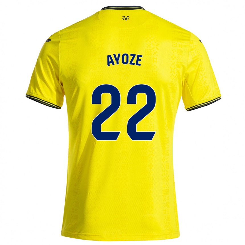 Kinder Fußball Ayoze Pérez #22 Gelb Schwarz Heimtrikot Trikot 2024/25 T-Shirt Luxemburg