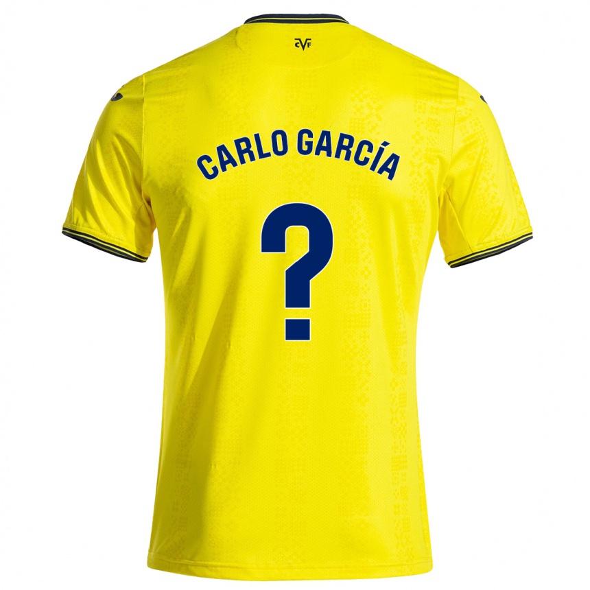 Kinder Fußball Carlo García #0 Gelb Schwarz Heimtrikot Trikot 2024/25 T-Shirt Luxemburg