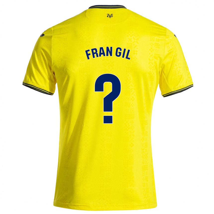 Kinder Fußball Fran Gil #0 Gelb Schwarz Heimtrikot Trikot 2024/25 T-Shirt Luxemburg