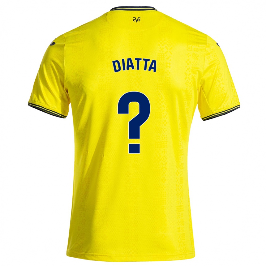 Kinder Fußball Alassane Diatta #0 Gelb Schwarz Heimtrikot Trikot 2024/25 T-Shirt Luxemburg