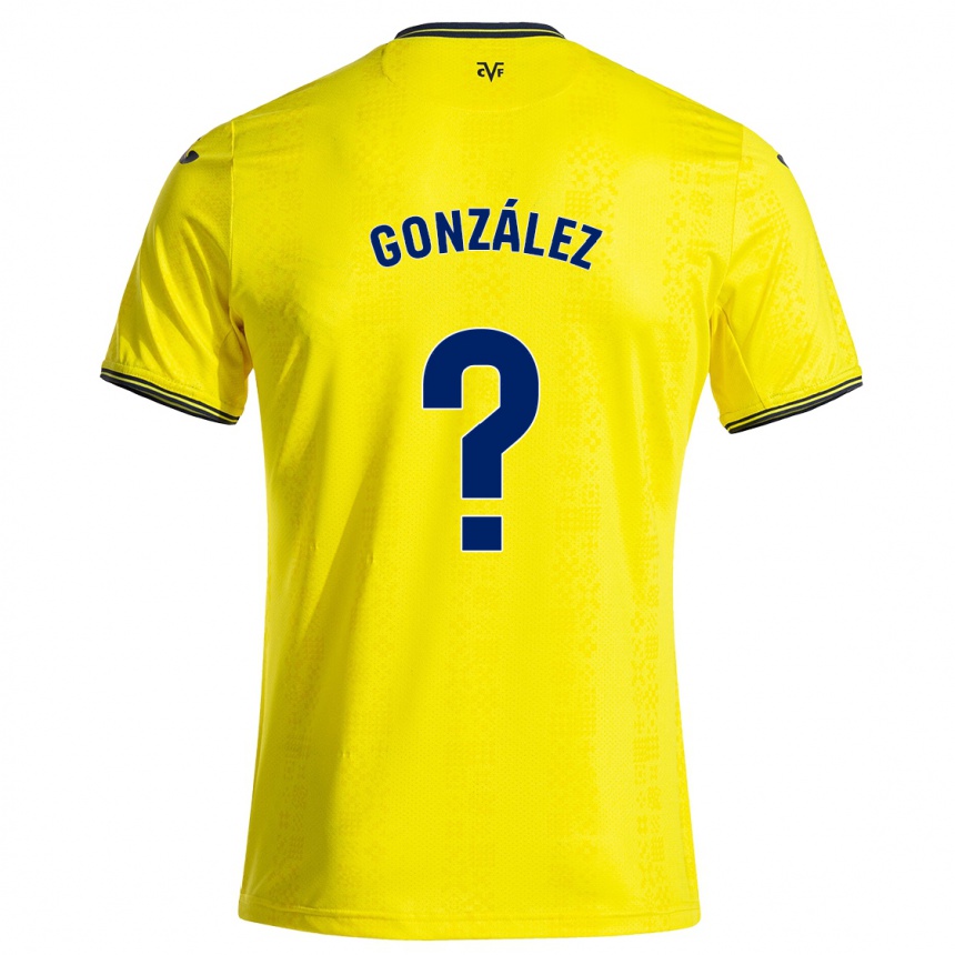 Kinder Fußball Dani González #0 Gelb Schwarz Heimtrikot Trikot 2024/25 T-Shirt Luxemburg