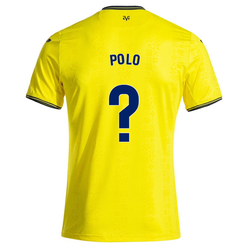 Kinder Fußball Pablo Polo #0 Gelb Schwarz Heimtrikot Trikot 2024/25 T-Shirt Luxemburg