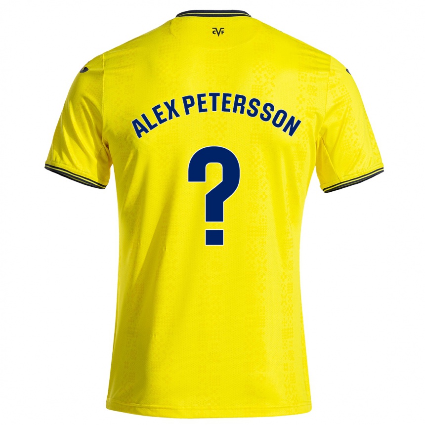 Kinder Fußball Max Alex Petersson #0 Gelb Schwarz Heimtrikot Trikot 2024/25 T-Shirt Luxemburg