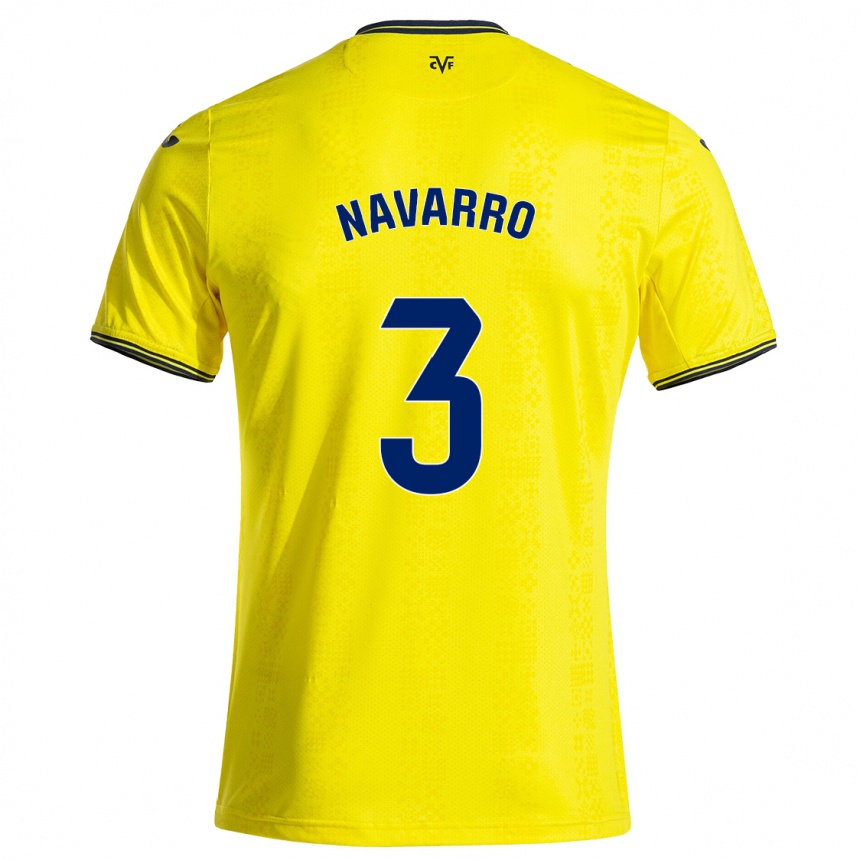 Kinder Fußball Pablo Navarro #3 Gelb Schwarz Heimtrikot Trikot 2024/25 T-Shirt Luxemburg