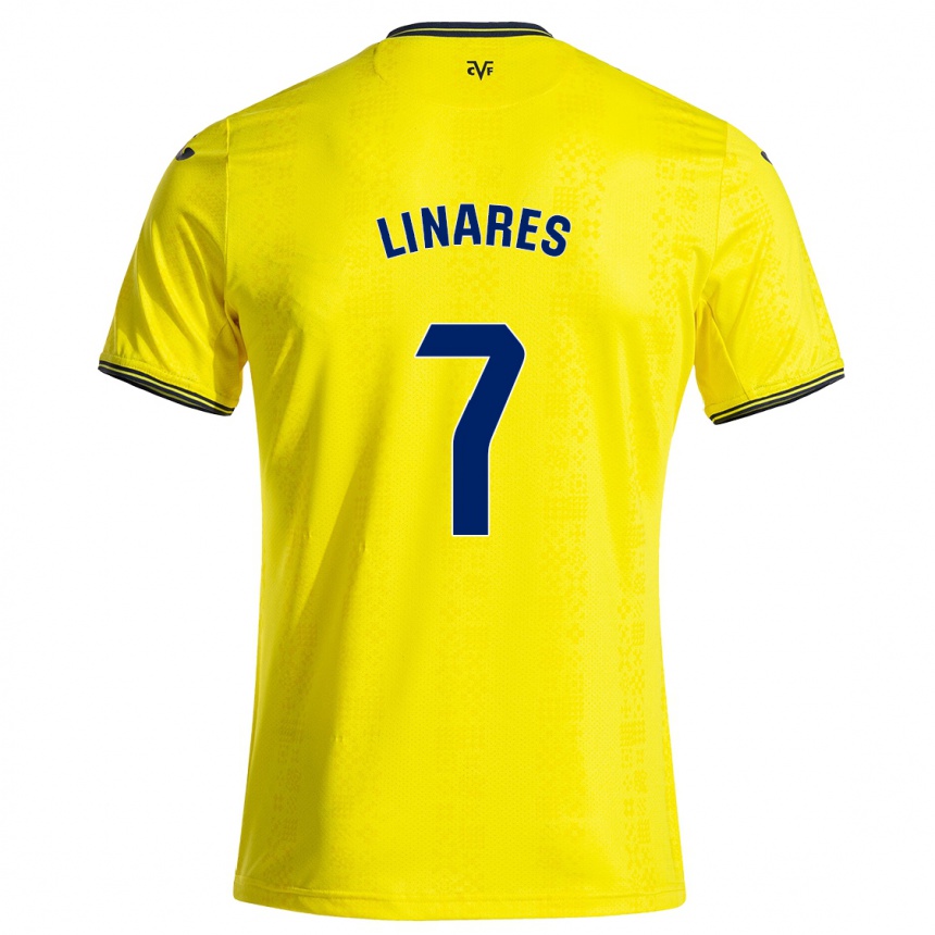 Kinder Fußball Mario Linares #7 Gelb Schwarz Heimtrikot Trikot 2024/25 T-Shirt Luxemburg