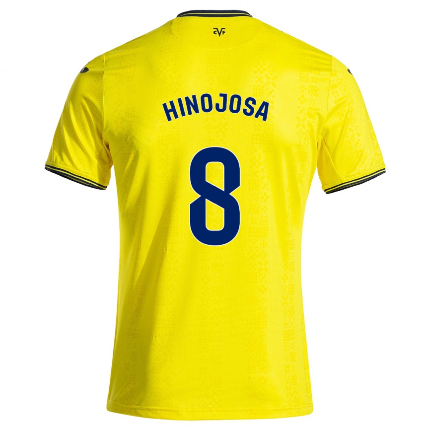 Kinder Fußball Sergio Hinojosa #8 Gelb Schwarz Heimtrikot Trikot 2024/25 T-Shirt Luxemburg