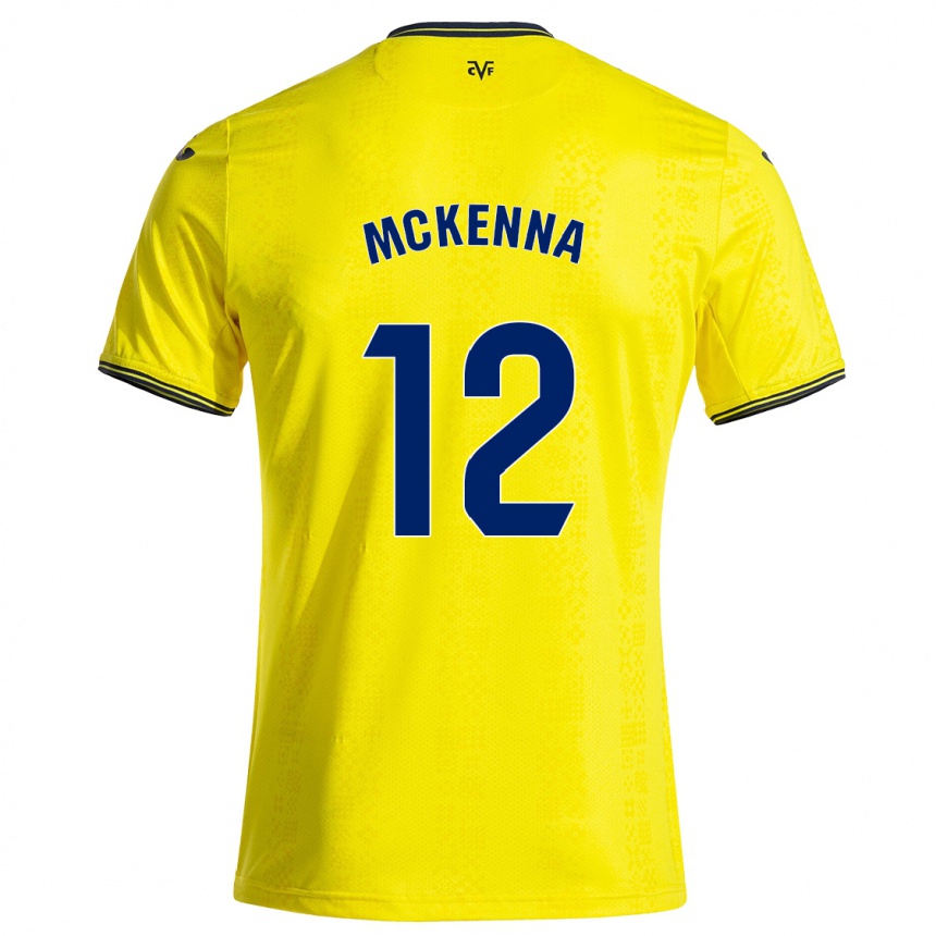 Kinder Fußball Kayla Mckenna #12 Gelb Schwarz Heimtrikot Trikot 2024/25 T-Shirt Luxemburg