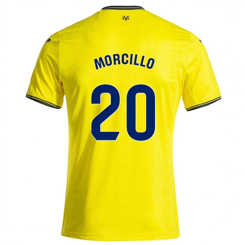 Kinder Fußball Raquel Morcillo #20 Gelb Schwarz Heimtrikot Trikot 2024/25 T-Shirt Luxemburg