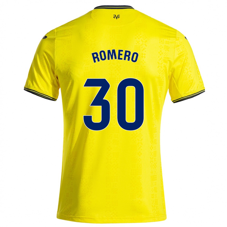 Kinder Fußball Lucía Romero #30 Gelb Schwarz Heimtrikot Trikot 2024/25 T-Shirt Luxemburg