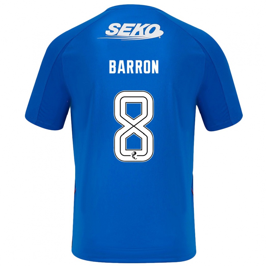 Kinder Fußball Connor Barron #8 Dunkelblau Heimtrikot Trikot 2024/25 T-Shirt Luxemburg