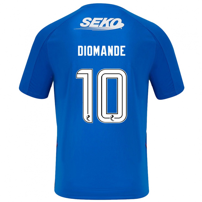 Kinder Fußball Mohamed Diomandé #10 Dunkelblau Heimtrikot Trikot 2024/25 T-Shirt Luxemburg