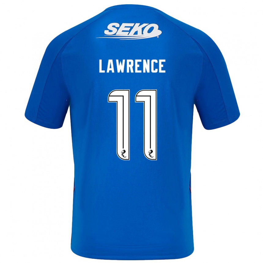 Kinder Fußball Tom Lawrence #11 Dunkelblau Heimtrikot Trikot 2024/25 T-Shirt Luxemburg