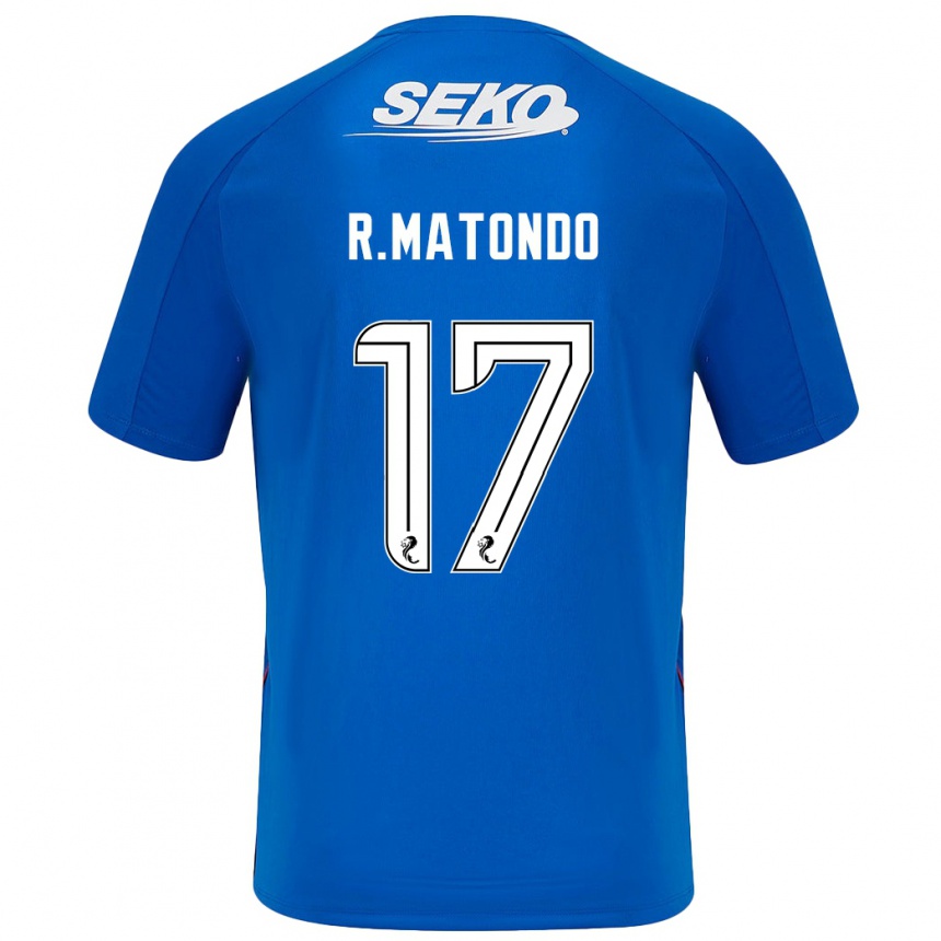 Kinder Fußball Rabbi Matondo #17 Dunkelblau Heimtrikot Trikot 2024/25 T-Shirt Luxemburg