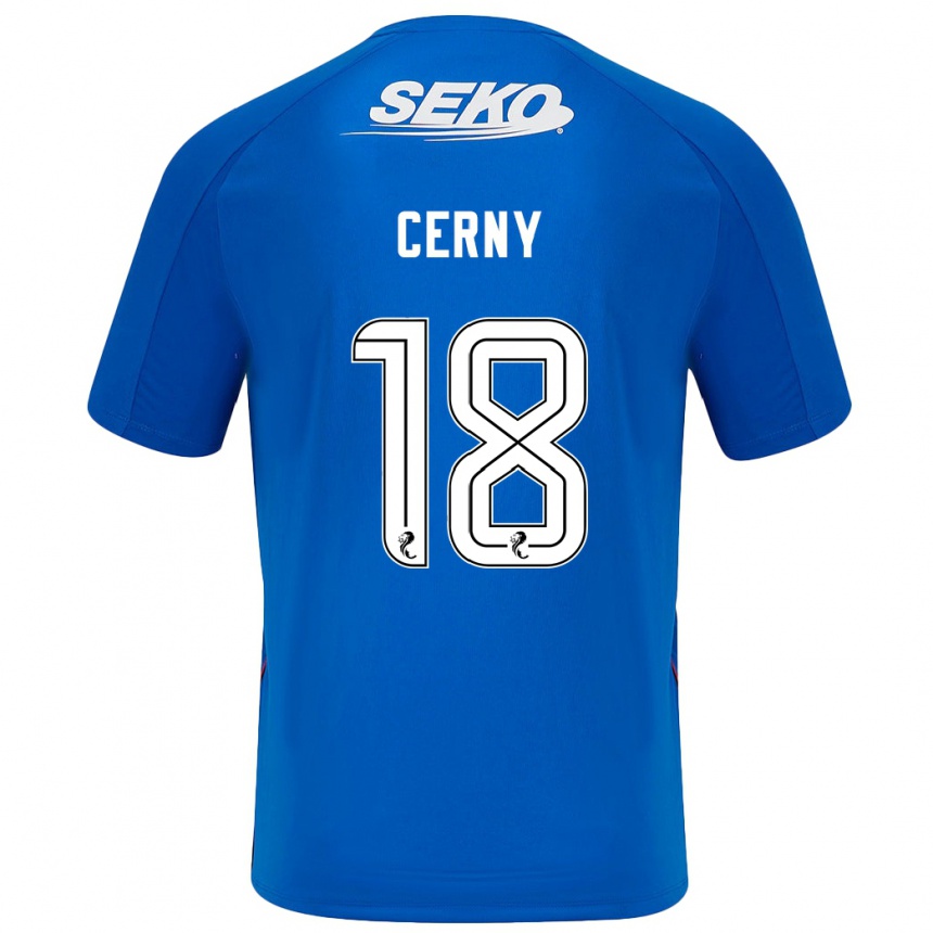 Kinder Fußball Vaclav Cerny #18 Dunkelblau Heimtrikot Trikot 2024/25 T-Shirt Luxemburg