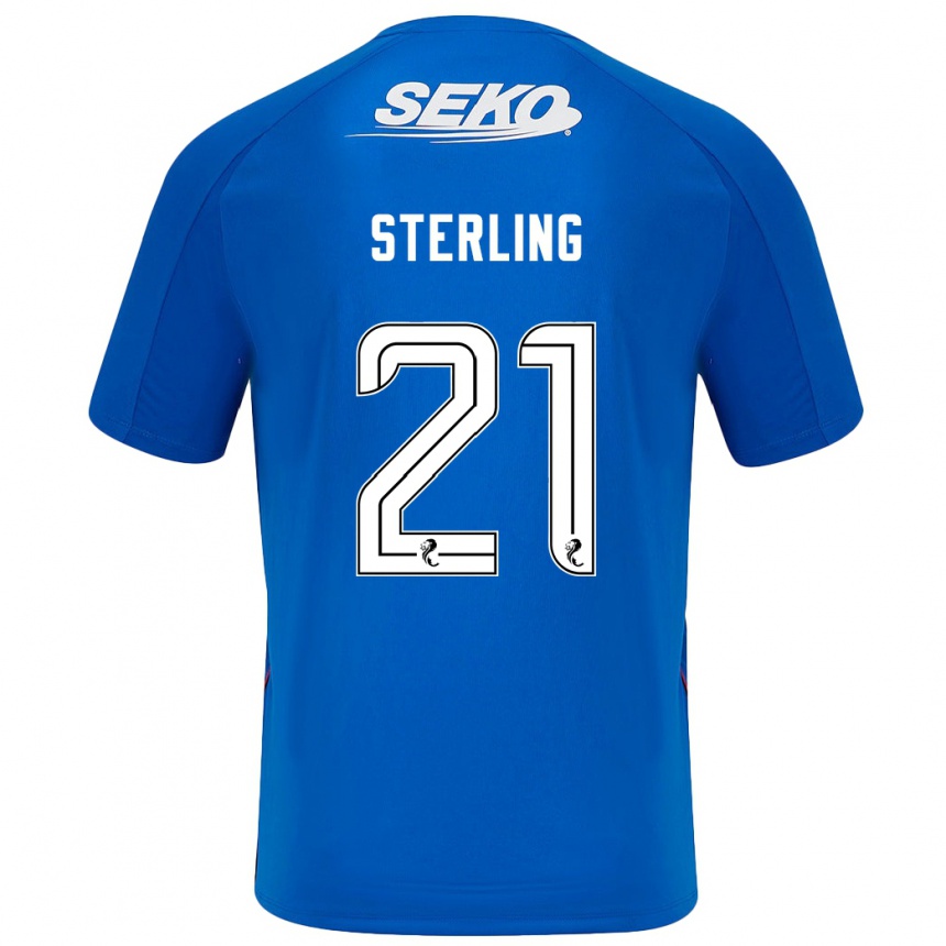 Kinder Fußball Dujon Sterling #21 Dunkelblau Heimtrikot Trikot 2024/25 T-Shirt Luxemburg