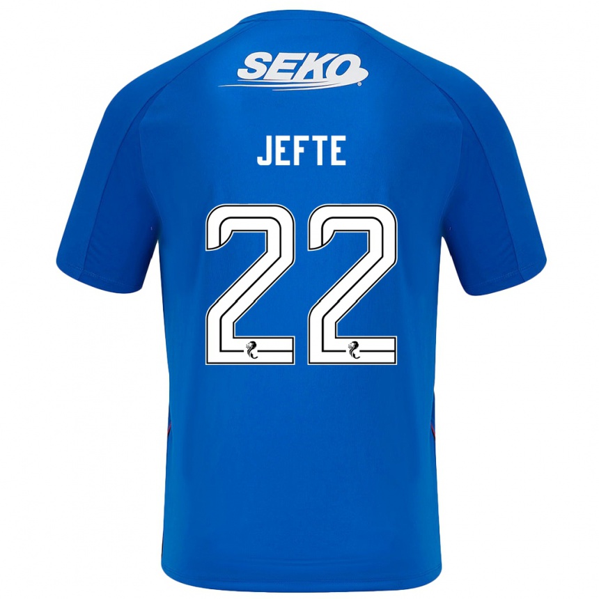 Kinder Fußball Jefté #22 Dunkelblau Heimtrikot Trikot 2024/25 T-Shirt Luxemburg