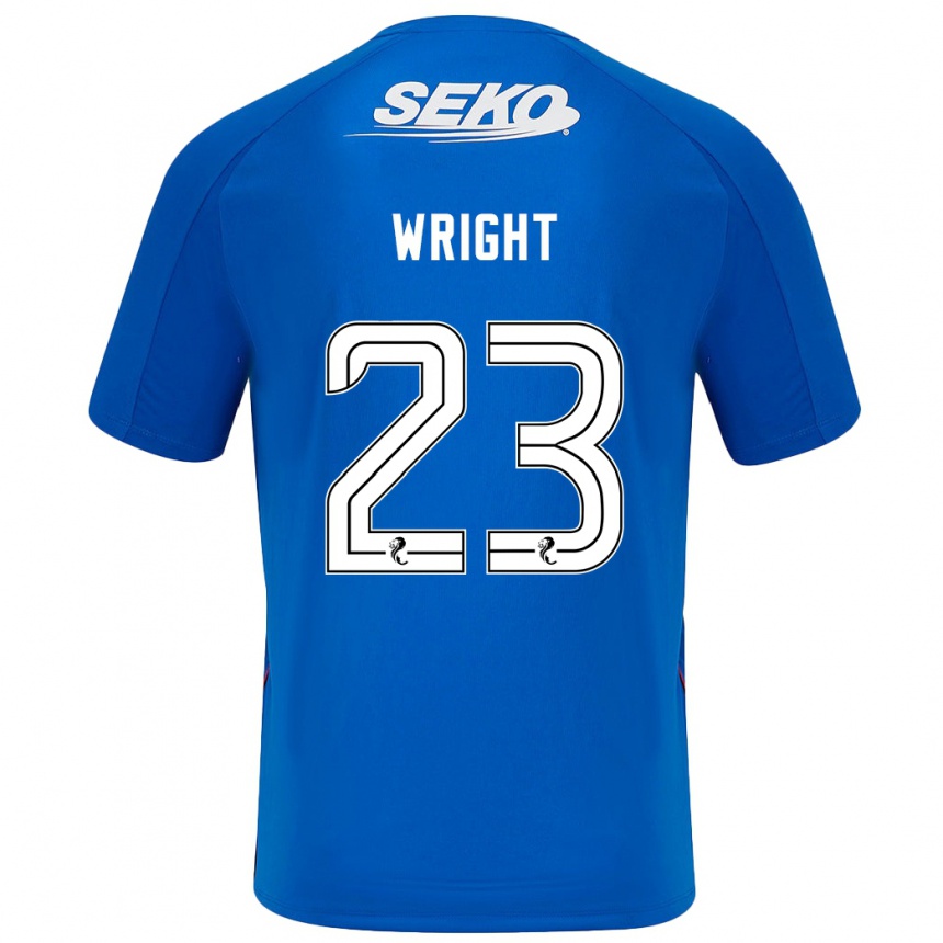 Kinder Fußball Scott Wright #23 Dunkelblau Heimtrikot Trikot 2024/25 T-Shirt Luxemburg