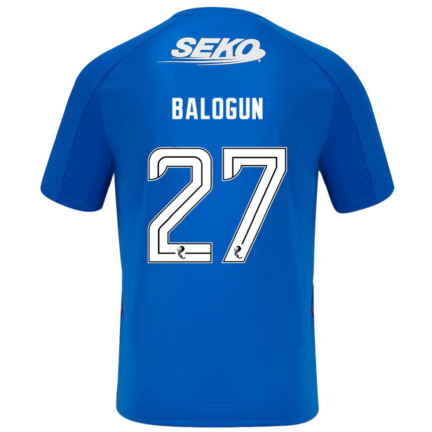 Kinder Fußball Leon Balogun #27 Dunkelblau Heimtrikot Trikot 2024/25 T-Shirt Luxemburg