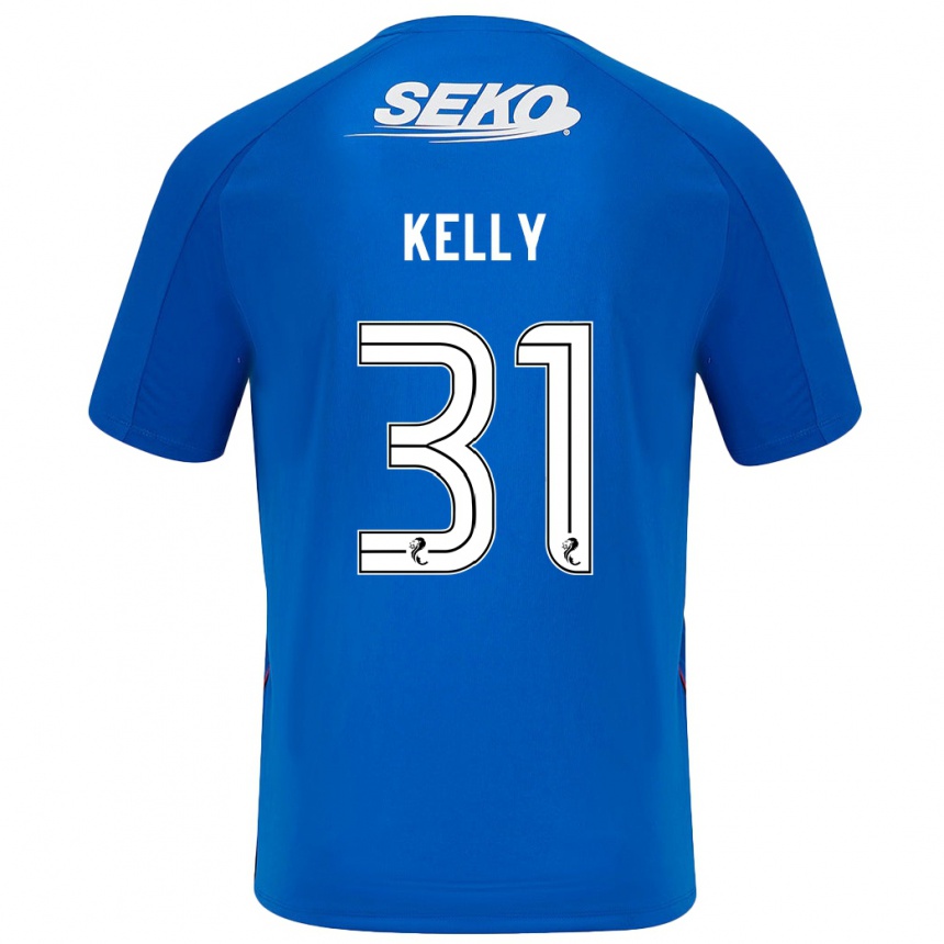 Kinder Fußball Liam Kelly #31 Dunkelblau Heimtrikot Trikot 2024/25 T-Shirt Luxemburg