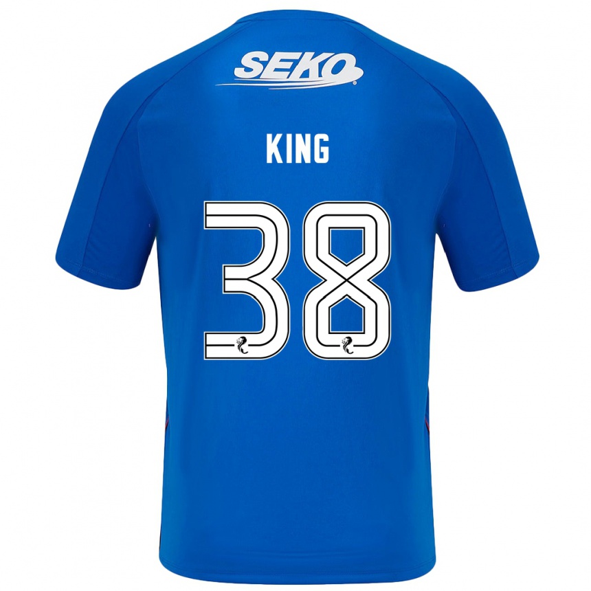 Kinder Fußball Leon King #38 Dunkelblau Heimtrikot Trikot 2024/25 T-Shirt Luxemburg