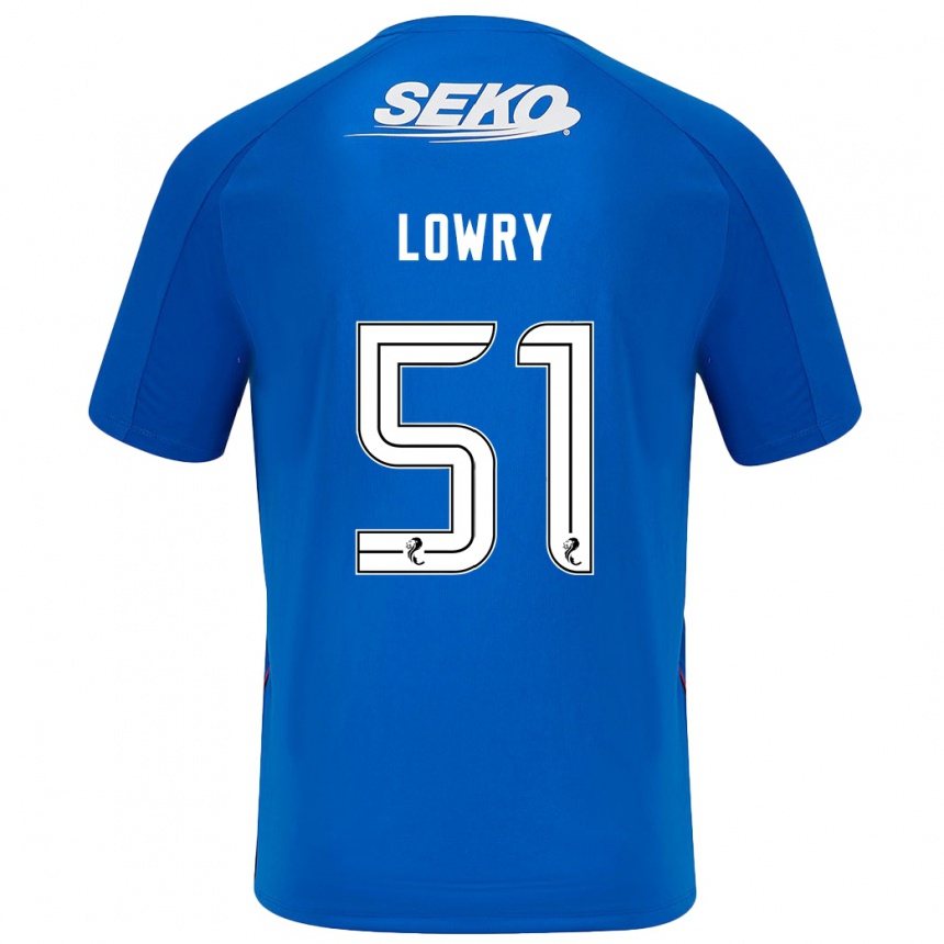 Kinder Fußball Alex Lowry #51 Dunkelblau Heimtrikot Trikot 2024/25 T-Shirt Luxemburg