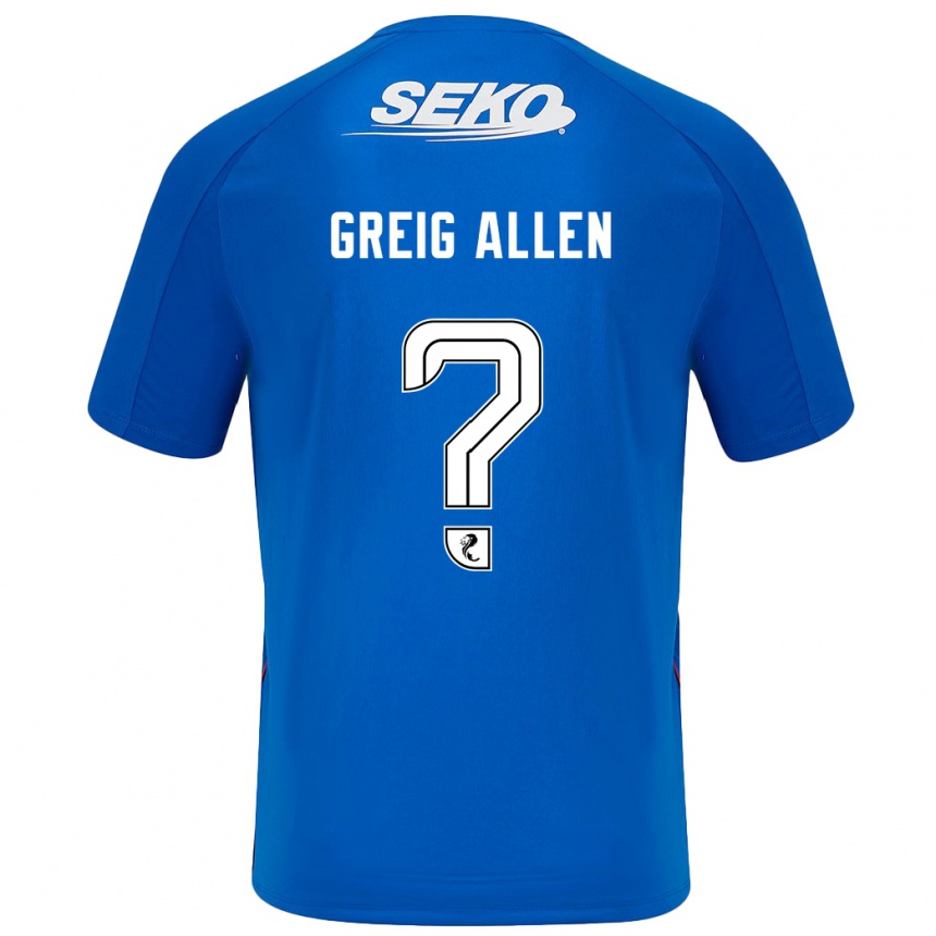 Kinder Fußball Greig Allen #0 Dunkelblau Heimtrikot Trikot 2024/25 T-Shirt Luxemburg