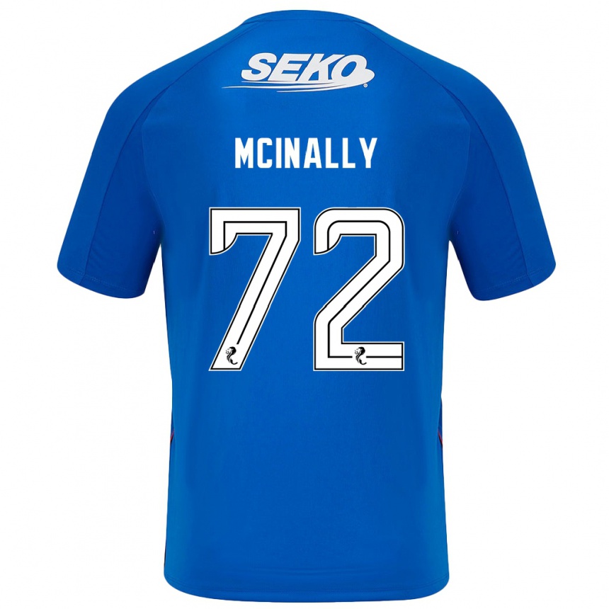 Kinder Fußball Darren Mcinally #72 Dunkelblau Heimtrikot Trikot 2024/25 T-Shirt Luxemburg