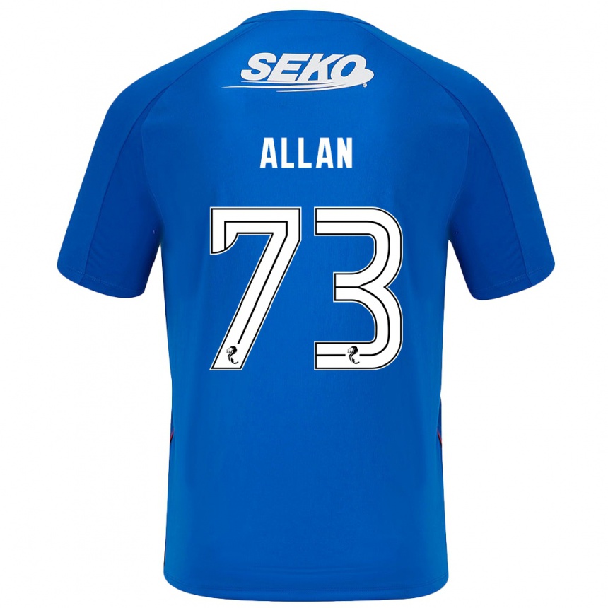 Kinder Fußball Connor Allan #73 Dunkelblau Heimtrikot Trikot 2024/25 T-Shirt Luxemburg