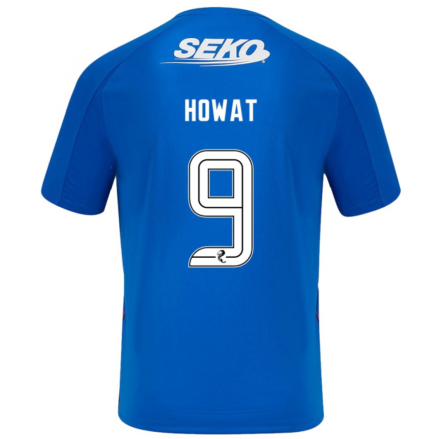 Kinder Fußball Kirsty Howat #9 Dunkelblau Heimtrikot Trikot 2024/25 T-Shirt Luxemburg