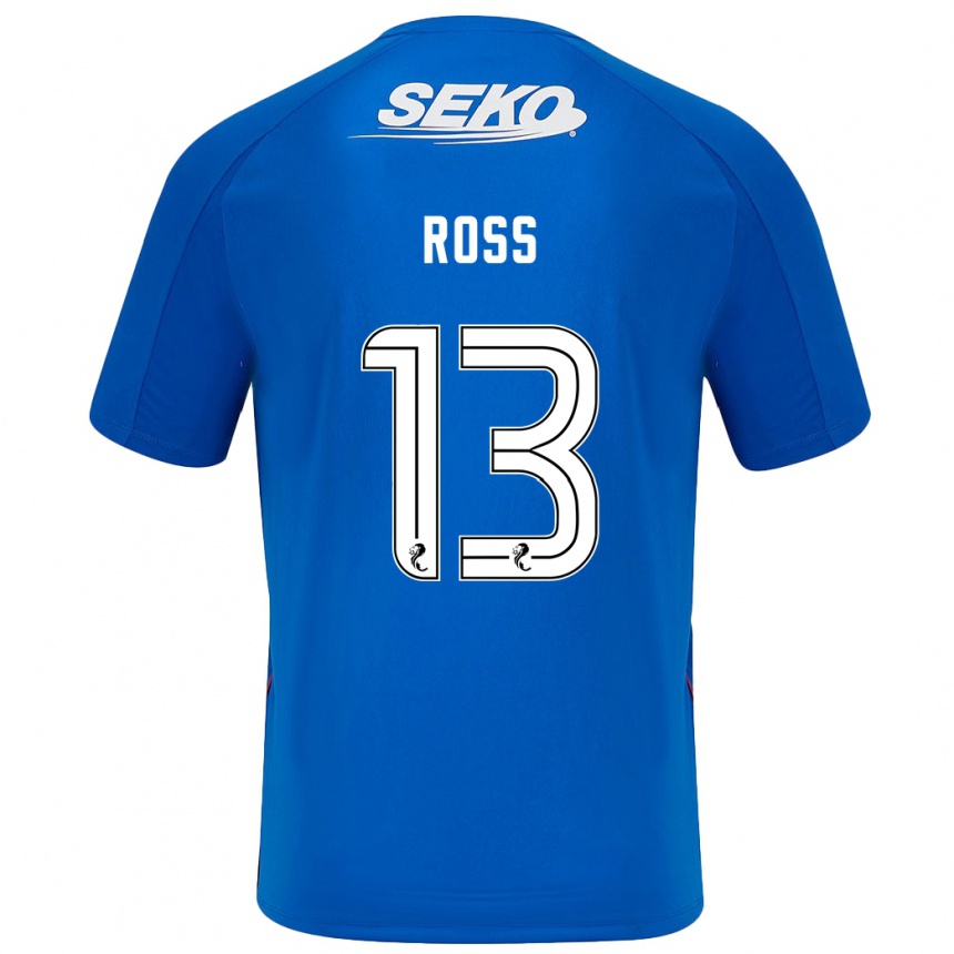 Kinder Fußball Jane Ross #13 Dunkelblau Heimtrikot Trikot 2024/25 T-Shirt Luxemburg