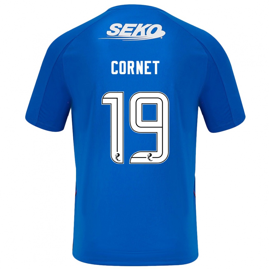 Kinder Fußball Chelsea Cornet #19 Dunkelblau Heimtrikot Trikot 2024/25 T-Shirt Luxemburg