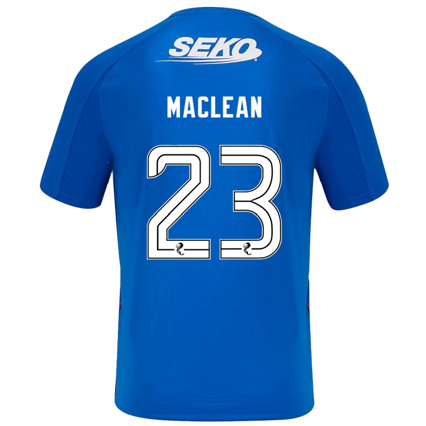 Kinder Fußball Kirsty Maclean #23 Dunkelblau Heimtrikot Trikot 2024/25 T-Shirt Luxemburg