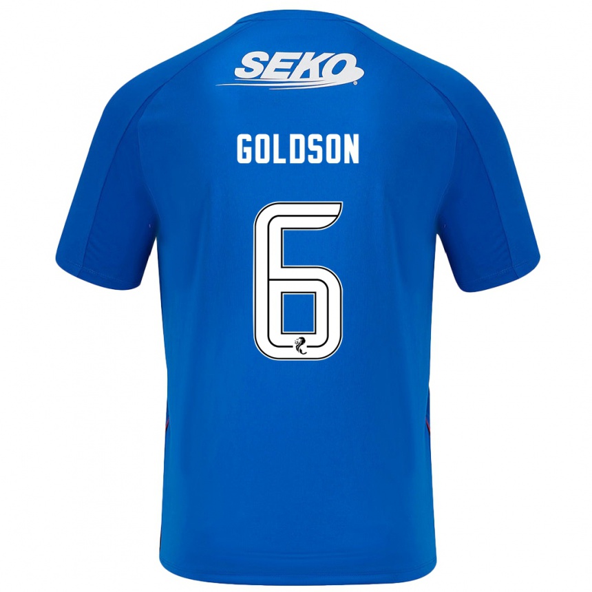 Kinder Fußball Connor Goldson #6 Dunkelblau Heimtrikot Trikot 2024/25 T-Shirt Luxemburg