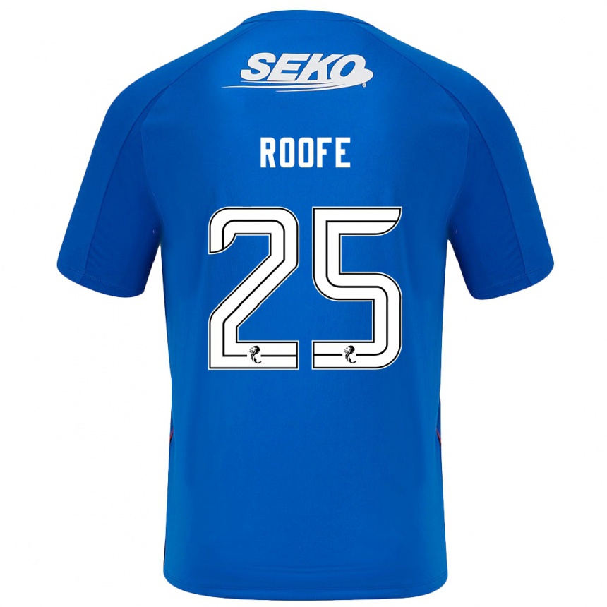 Kinder Fußball Kemar Roofe #25 Dunkelblau Heimtrikot Trikot 2024/25 T-Shirt Luxemburg