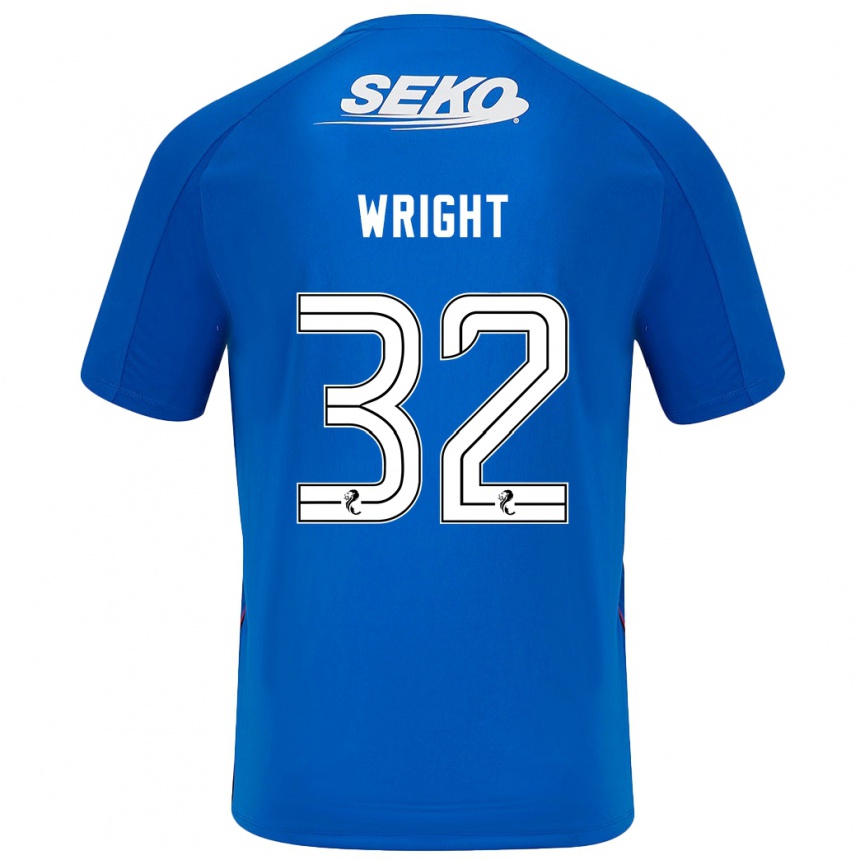 Kinder Fußball Kieran Wright #32 Dunkelblau Heimtrikot Trikot 2024/25 T-Shirt Luxemburg