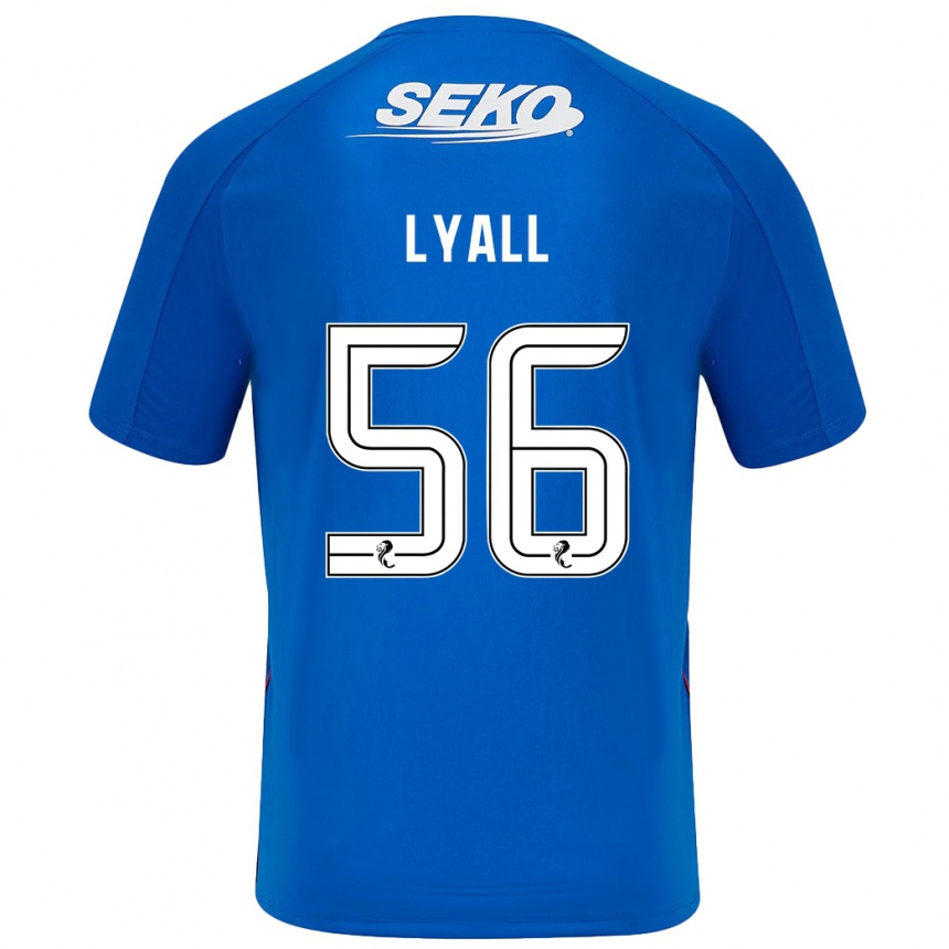 Kinder Fußball Arron Lyall #56 Dunkelblau Heimtrikot Trikot 2024/25 T-Shirt Luxemburg