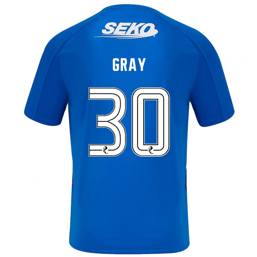 Kinder Fußball Georgia Gray #30 Dunkelblau Heimtrikot Trikot 2024/25 T-Shirt Luxemburg